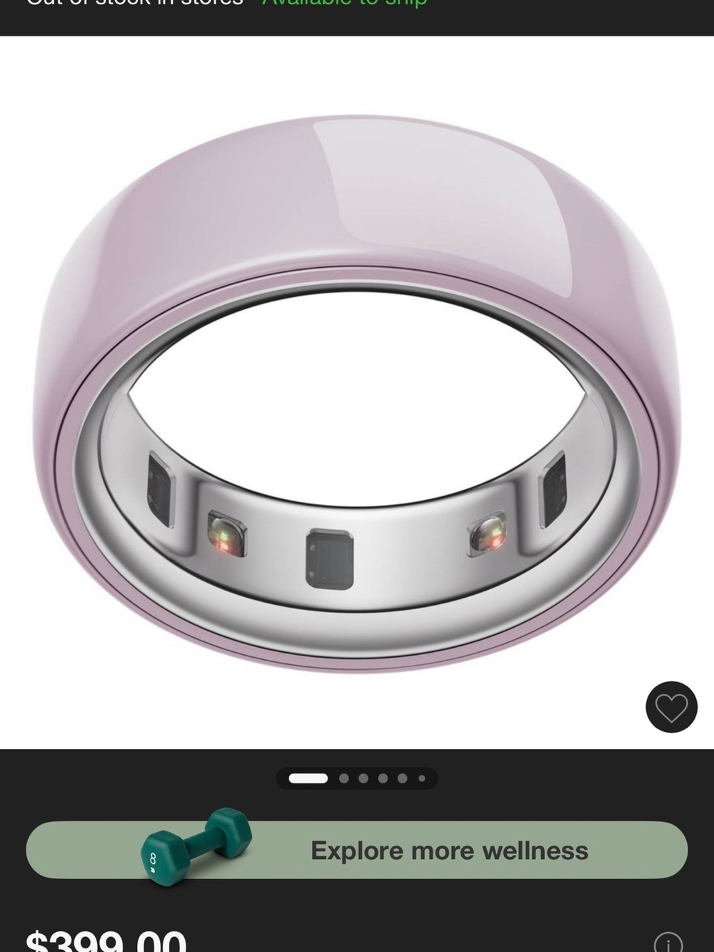 Oura Ring Gen4 Smart Ring — petal /Pink size 9